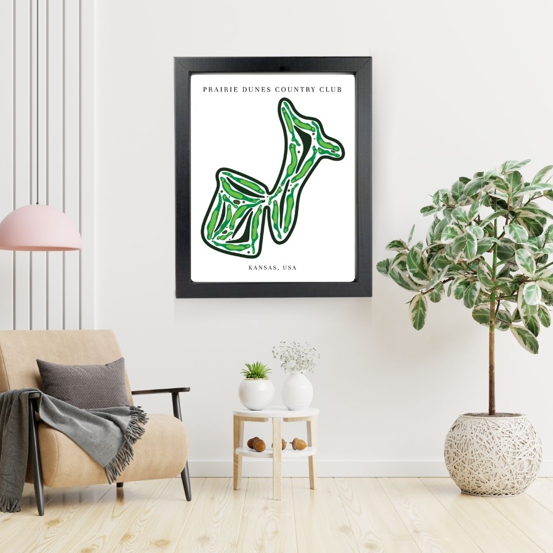 Prairie Dunes Country Club Golf Course Prints, Kansas, Golf Map Artwork