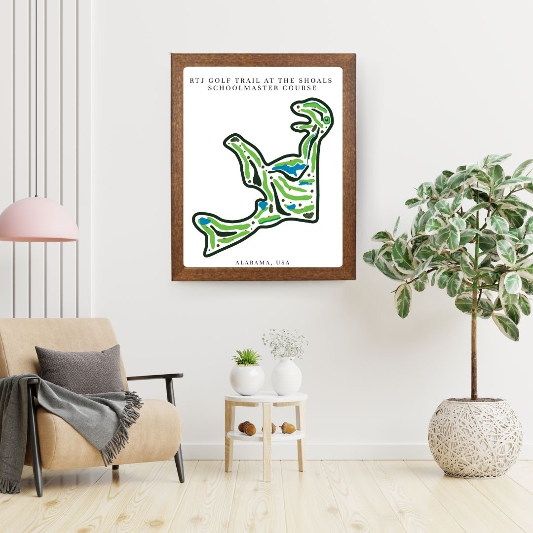 RTJ Golf Trail at The Shoals Schoolmaster Course Golf Course Prints, Alabama, Golf Map Artwork