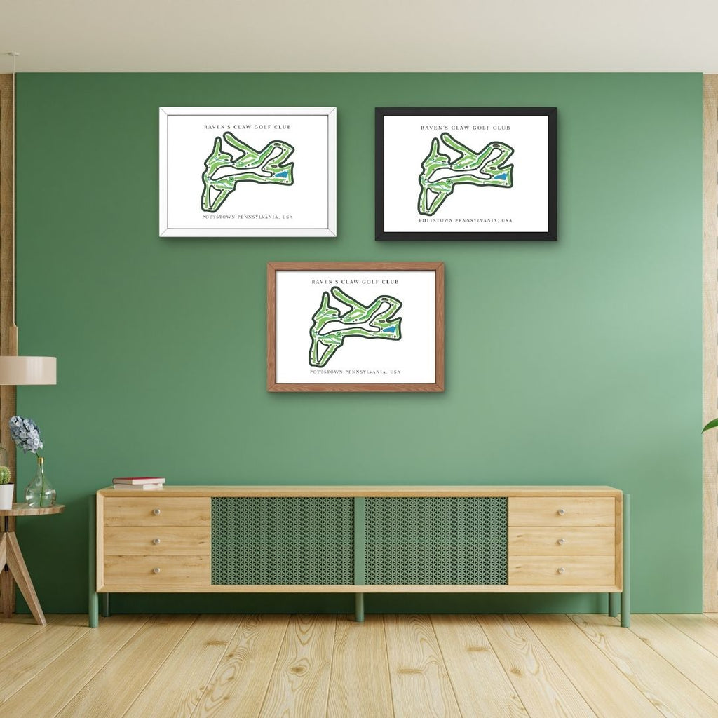 Raven's Claw Golf Club Golf Course Prints, Pennsylvania, Golf Map Artwork