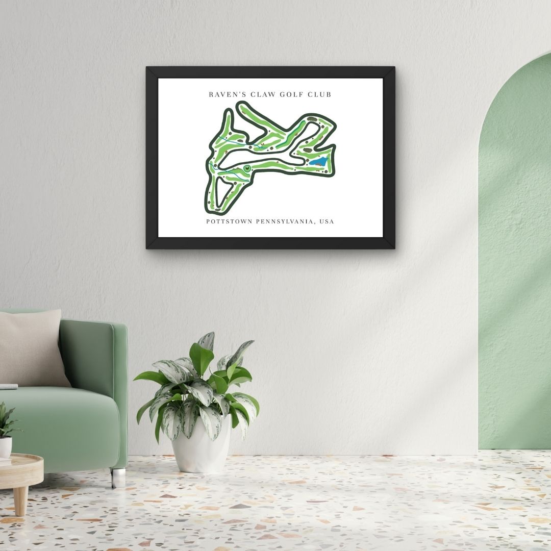 Raven's Claw Golf Club Golf Course Prints, Pennsylvania, Golf Map Artwork