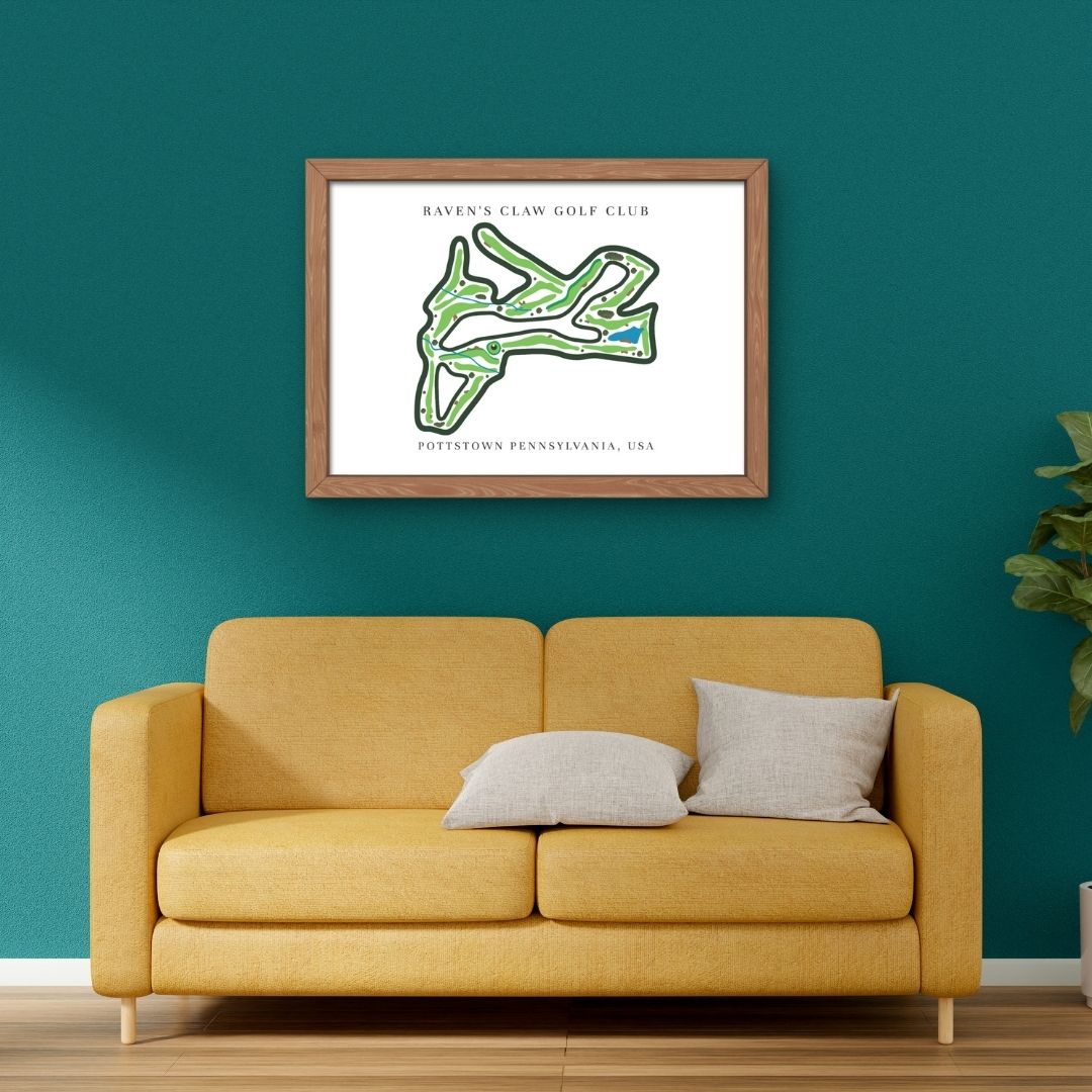 Raven's Claw Golf Club Golf Course Prints, Pennsylvania, Golf Map Artwork