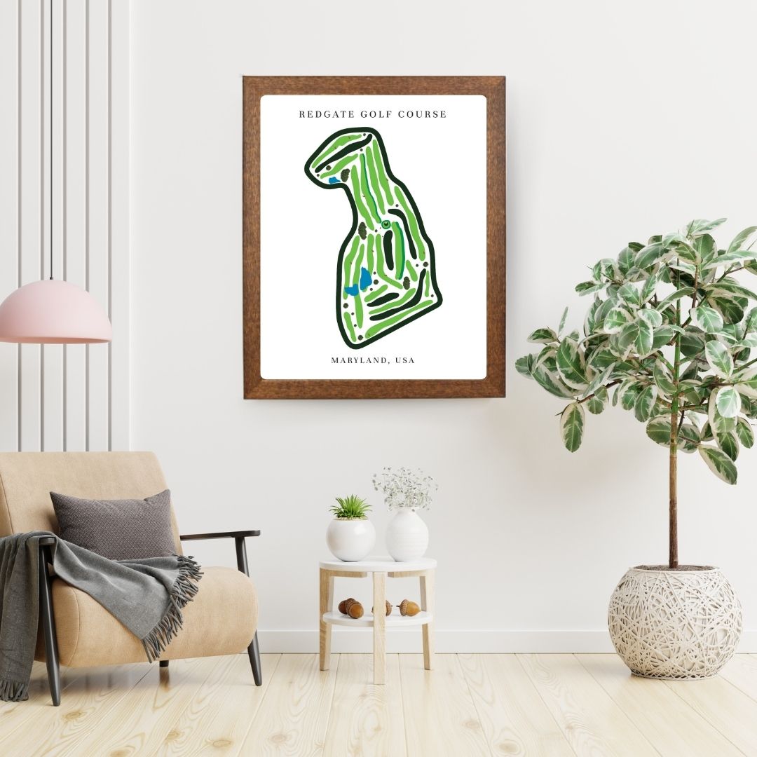 Redgate Golf Course Prints, Maryland, Golf Map Artwork