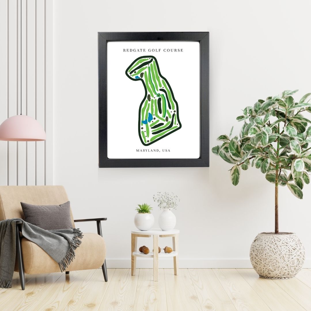 Redgate Golf Course Prints, Maryland, Golf Map Artwork