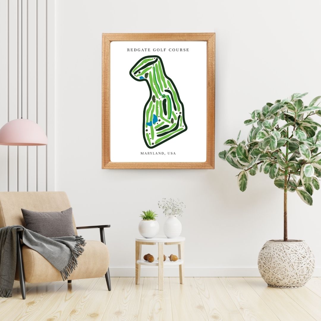 Redgate Golf Course Prints, Maryland, Golf Map Artwork