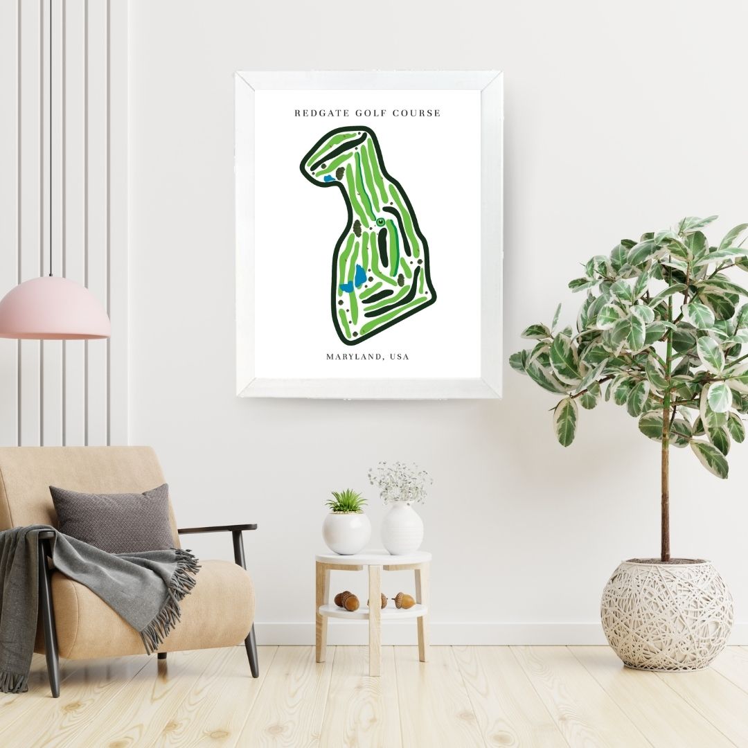 Redgate Golf Course Prints, Maryland, Golf Map Artwork