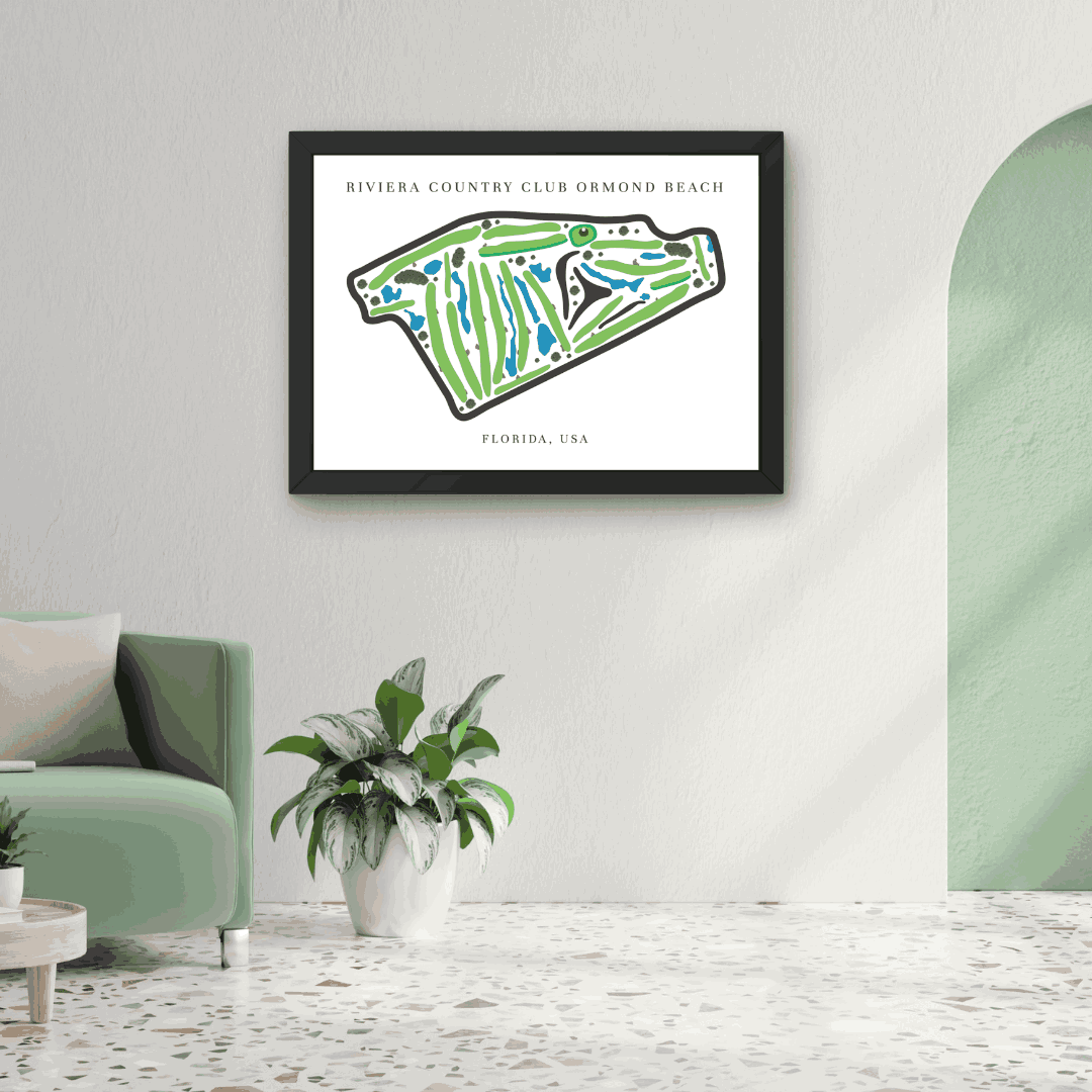 Riviera Country Club Golf Course Prints, Florida, Golf Map Artwork