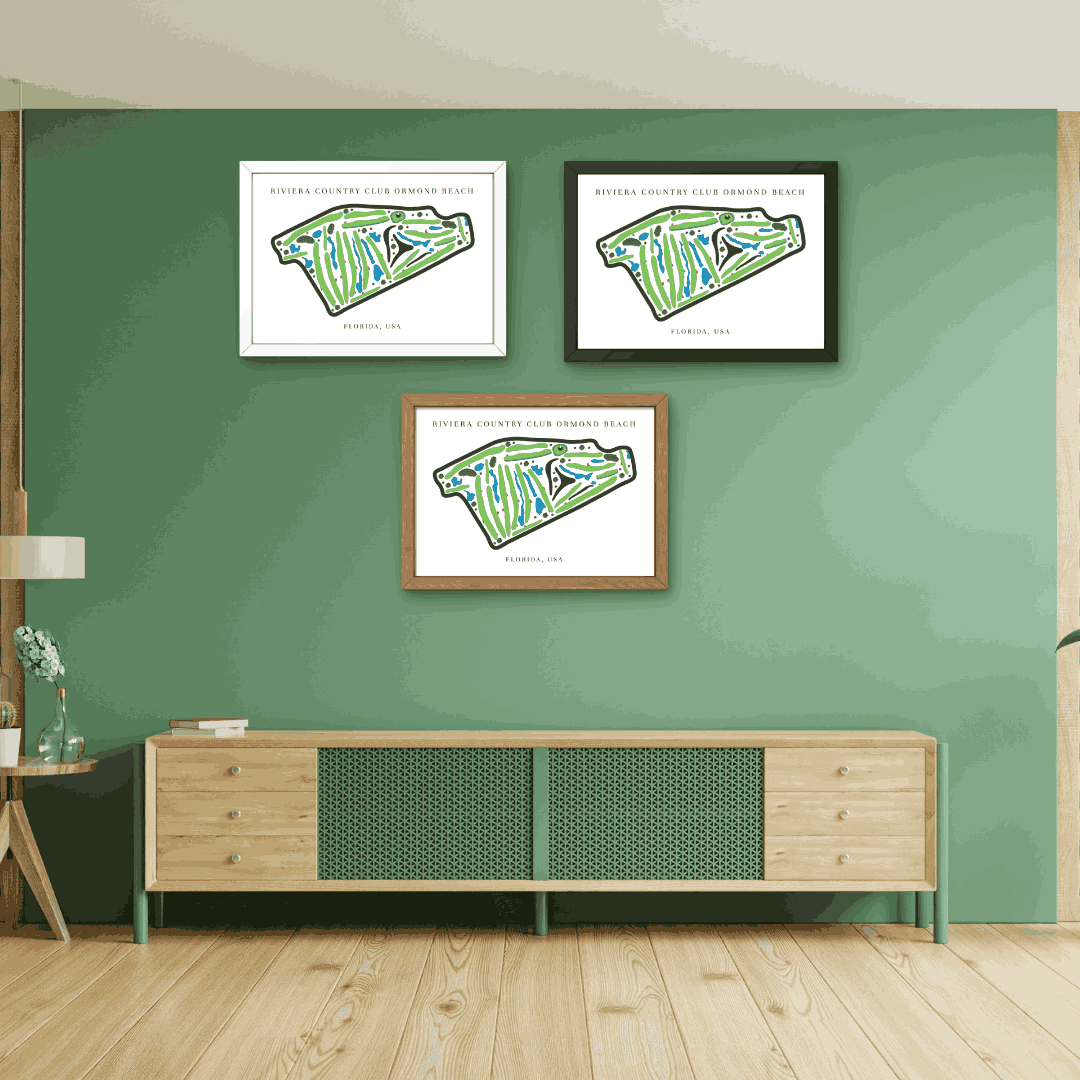Riviera Country Club Golf Course Prints, Florida, Golf Map Artwork