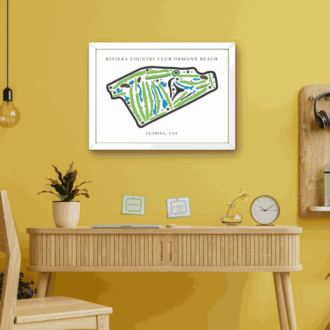 Riviera Country Club Golf Course Prints, Florida, Golf Map Artwork