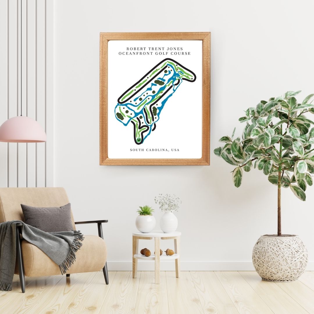 Robert Trent Jones Oceanfront Golf Course Prints, South Carolina, Golf Map Artwork