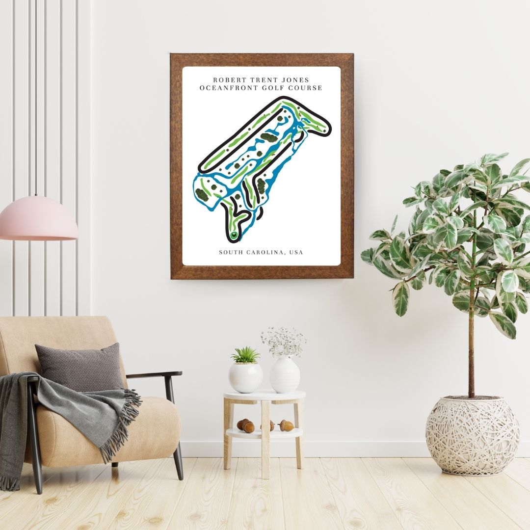 Robert Trent Jones Oceanfront Golf Course Prints, South Carolina, Golf Map Artwork