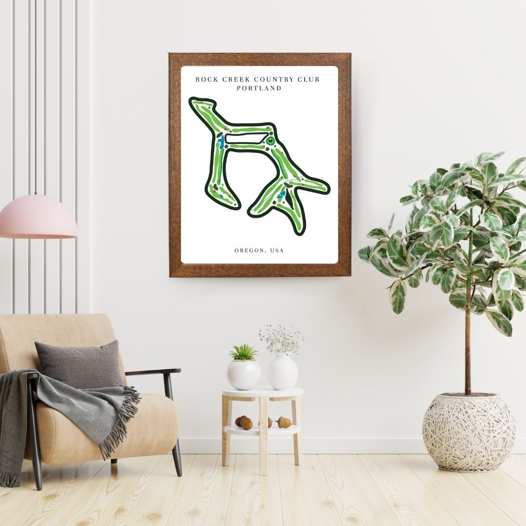 Rock Creek Country Club Golf Course Prints, Oregon, Golf Map Artwork
