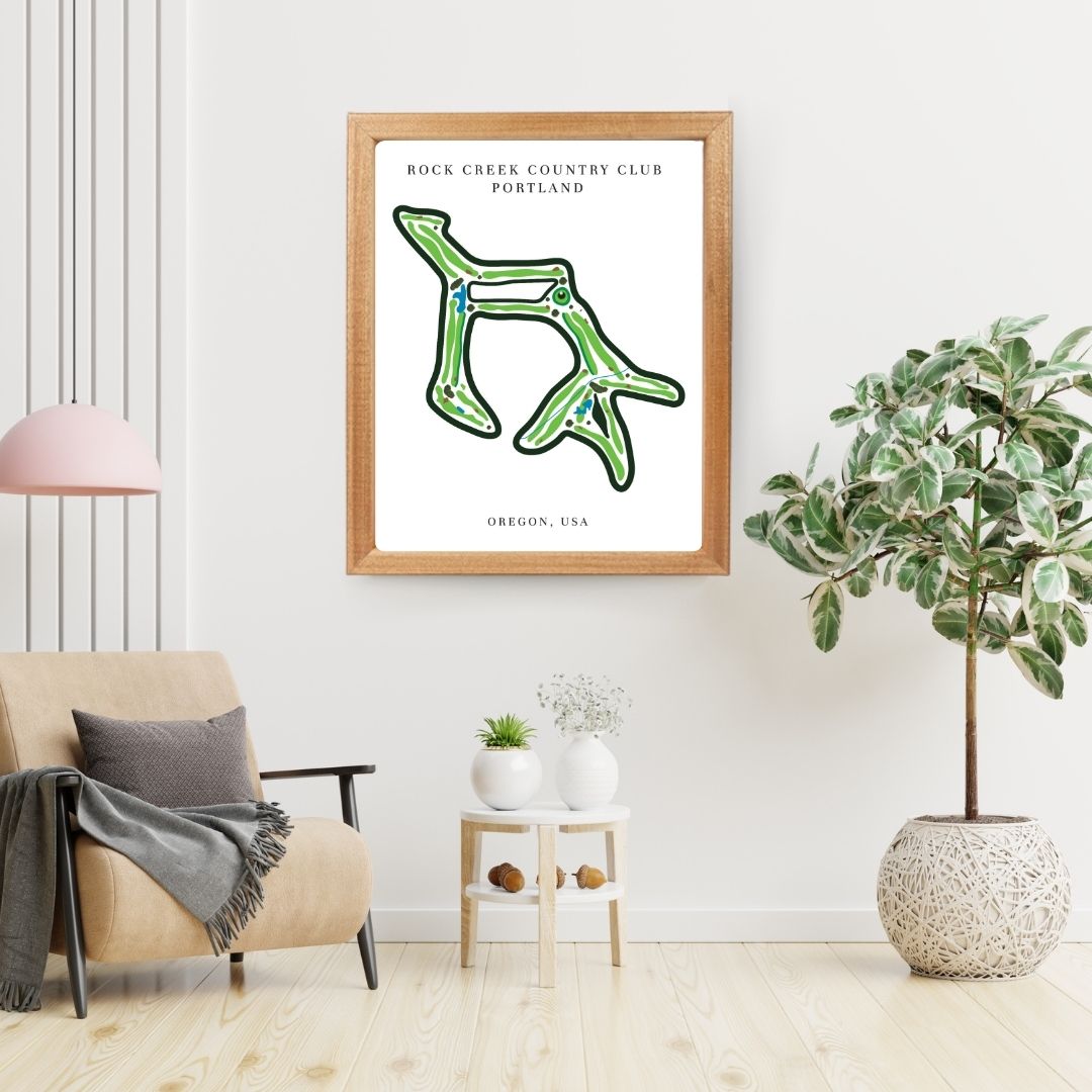 Rock Creek Country Club Golf Course Prints, Oregon, Golf Map Artwork
