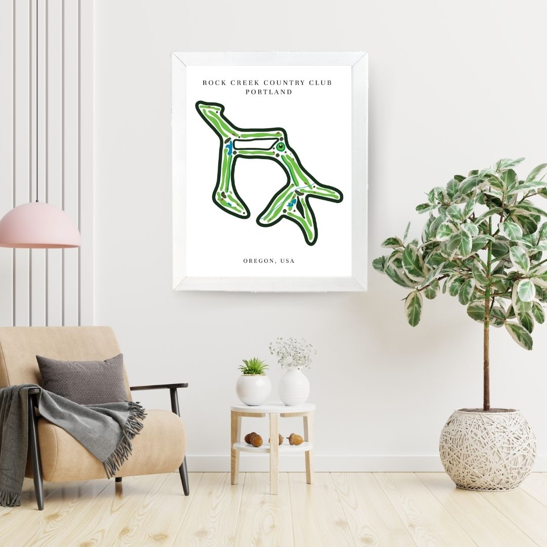 Rock Creek Country Club Golf Course Prints, Oregon, Golf Map Artwork
