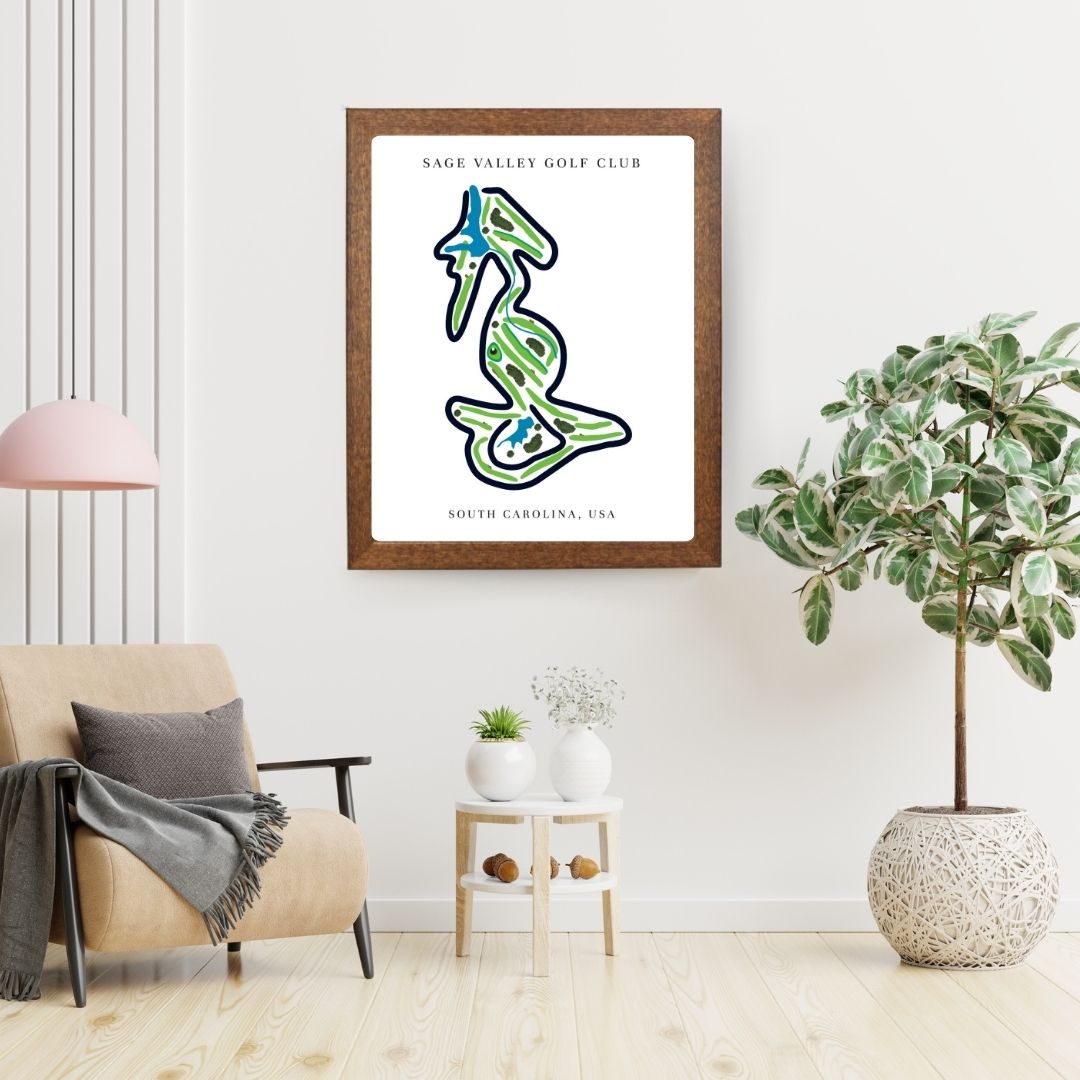 Sage Valley Golf Club Golf Course Prints, South Carolina, Golf Map Artwork