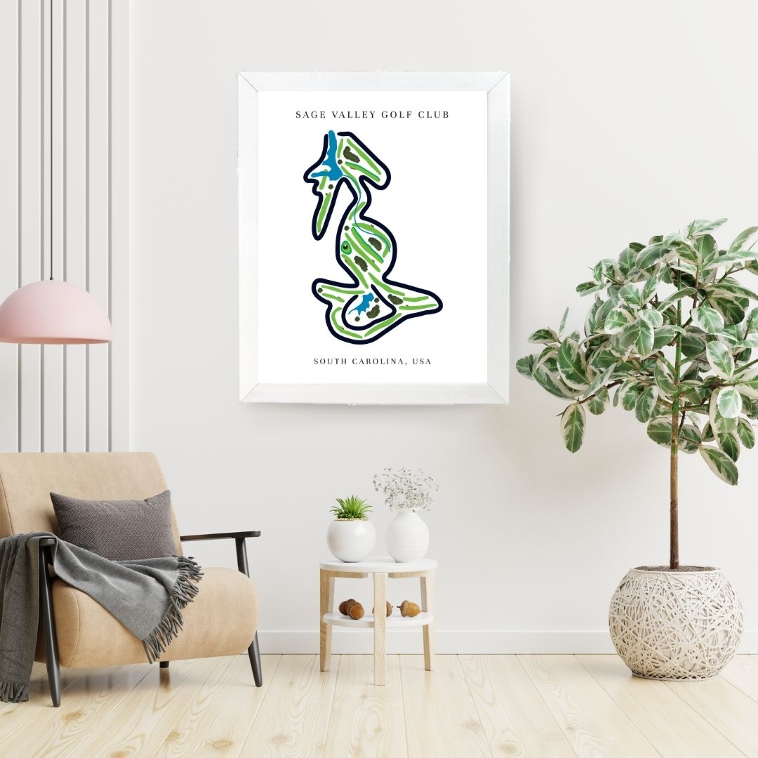 Sage Valley Golf Club Golf Course Prints, South Carolina, Golf Map Artwork