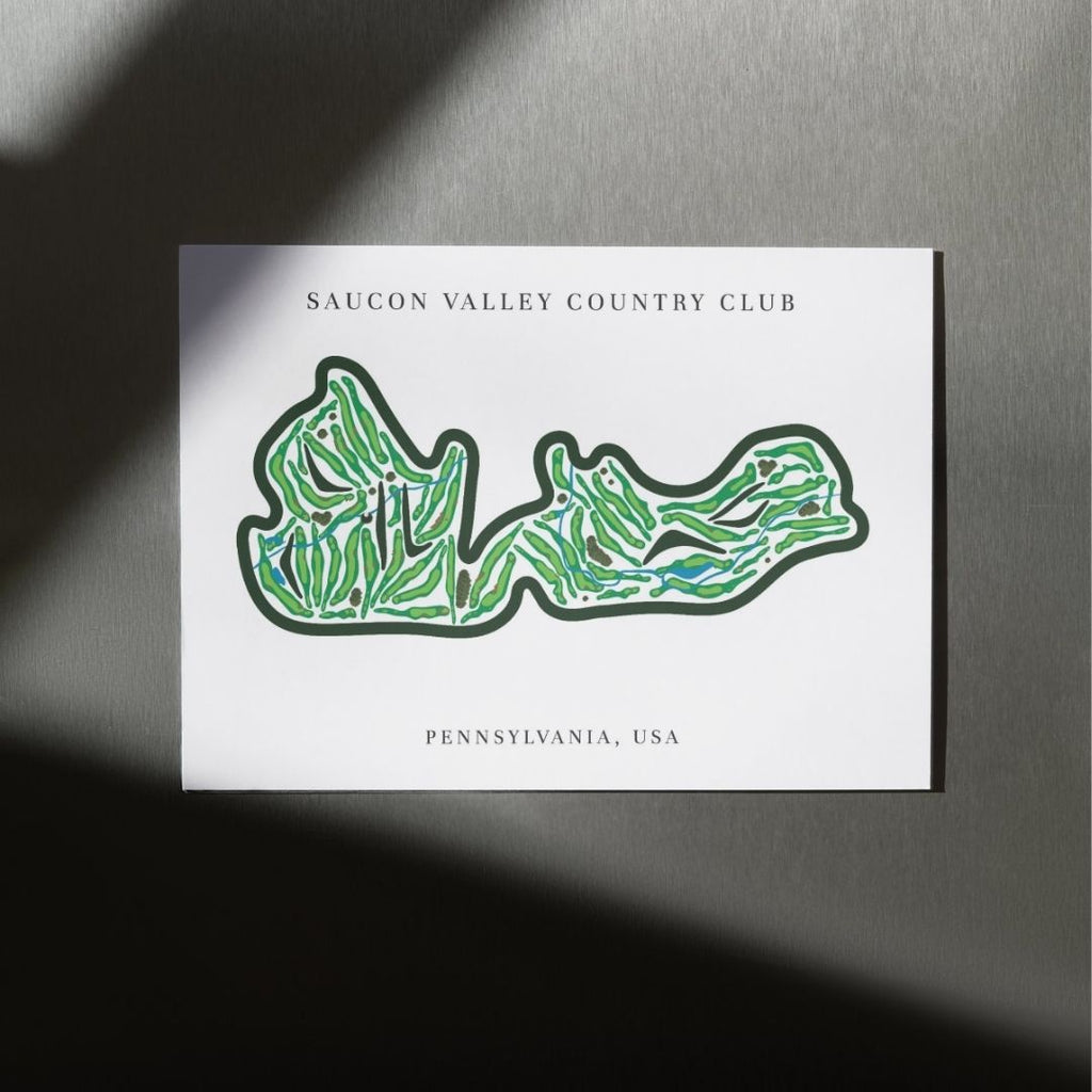 Saucon Valley Country Club Golf Course Prints, Pennsylvania, Golf Map Artwork