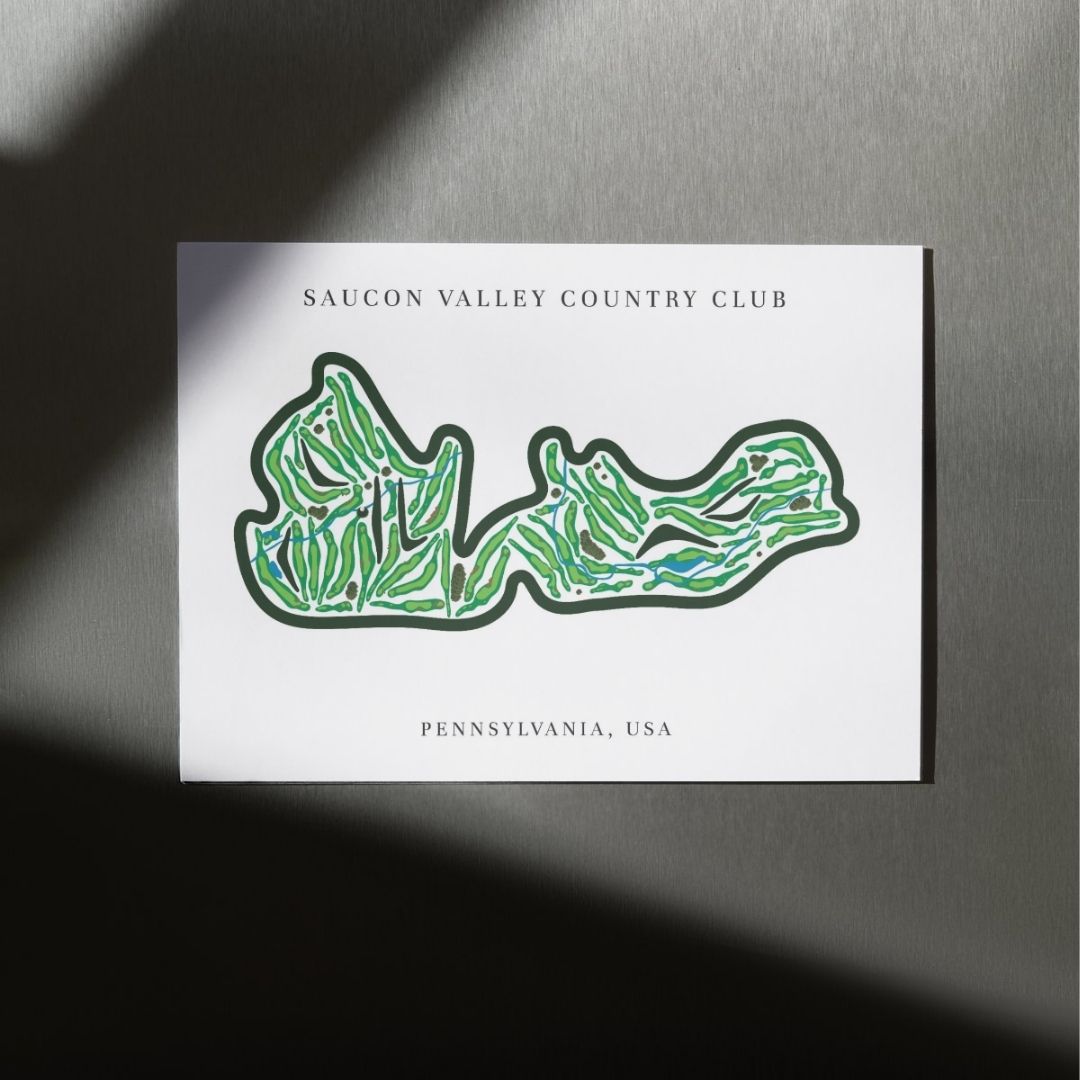 Saucon Valley Country Club Golf Course Prints, Pennsylvania, Golf Map Artwork