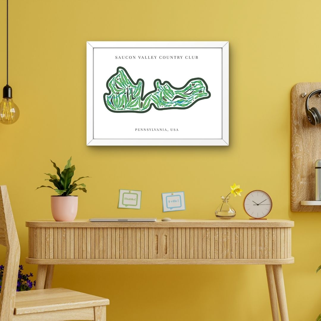 Saucon Valley Country Club Golf Course Prints, Pennsylvania, Golf Map Artwork