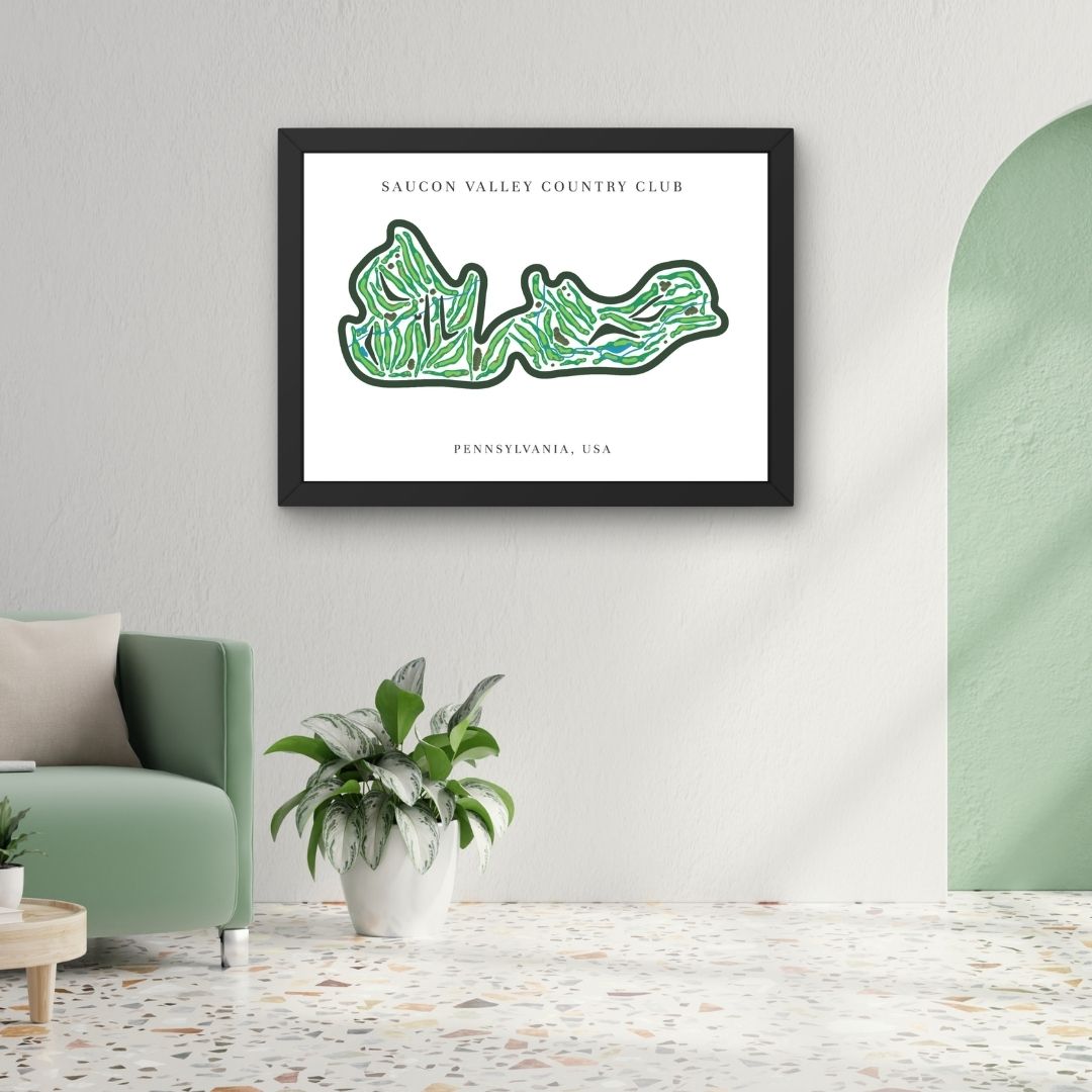 Saucon Valley Country Club Golf Course Prints, Pennsylvania, Golf Map Artwork