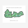 Saucon Valley Country Club Golf Course Prints, Pennsylvania, Golf Map Artwork