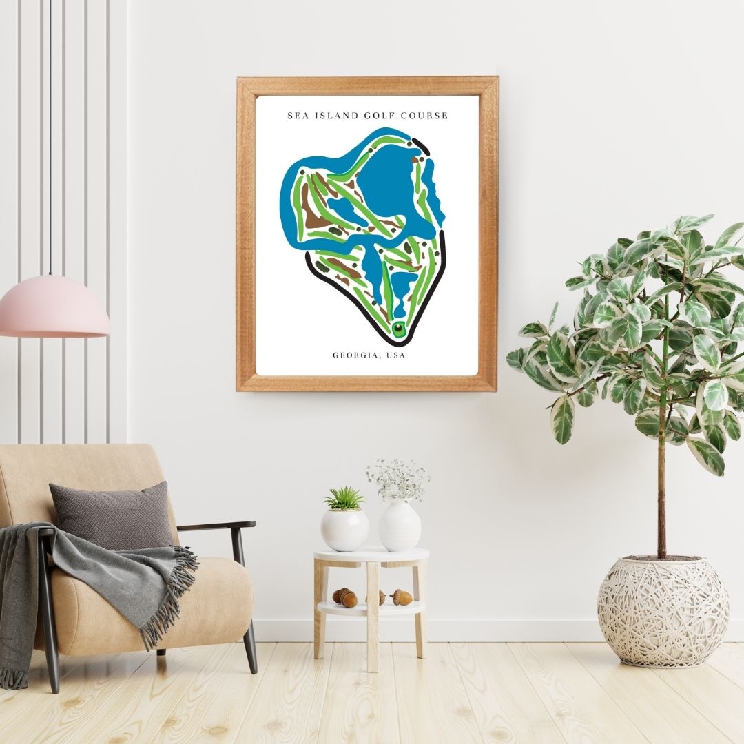 Sea Island Golf Course Prints, Georgia, Golf Map Artwork