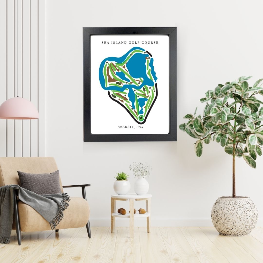 Sea Island Golf Course Prints, Georgia, Golf Map Artwork