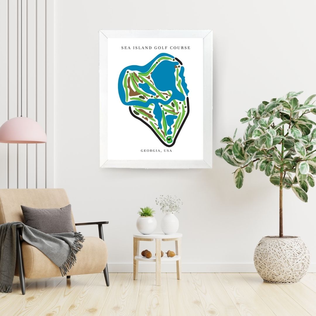 Sea Island Golf Course Prints, Georgia, Golf Map Artwork