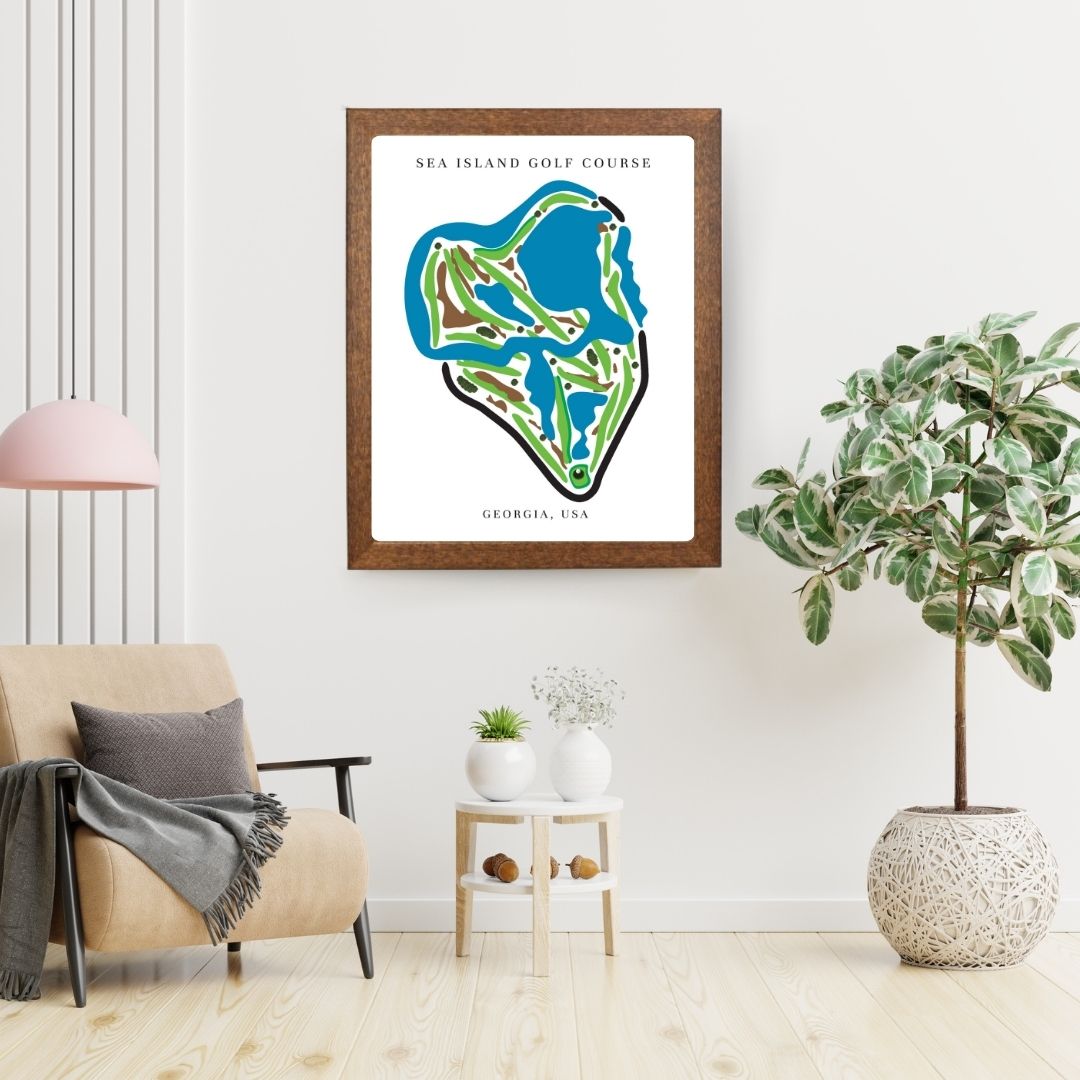 Sea Island Golf Course Prints, Georgia, Golf Map Artwork