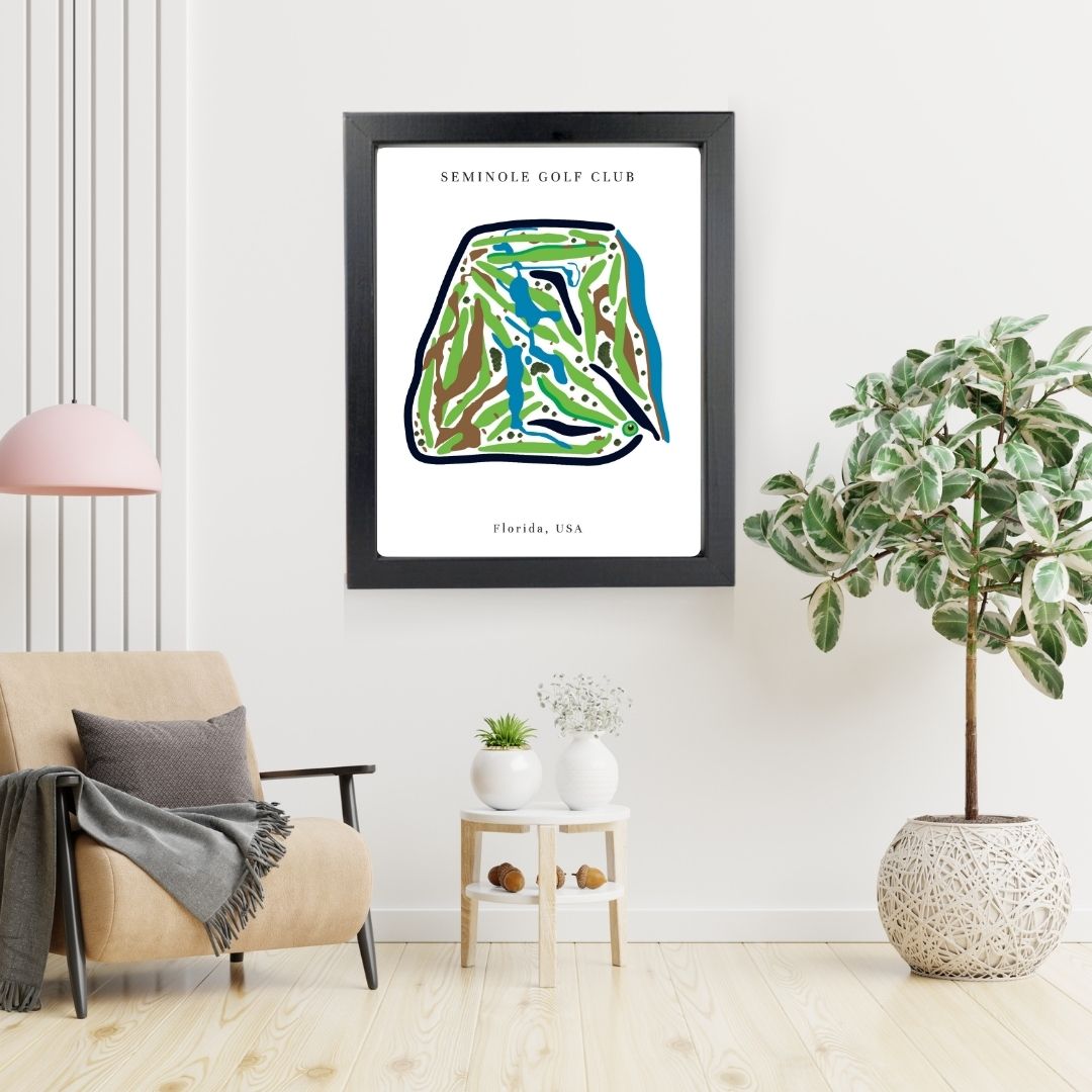 Seminole Golf Club Golf Course Prints, Florida, Golf Map Artwork