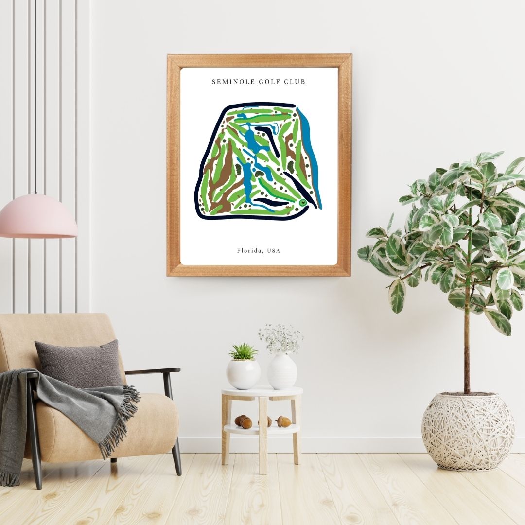 Seminole Golf Club Golf Course Prints, Florida, Golf Map Artwork