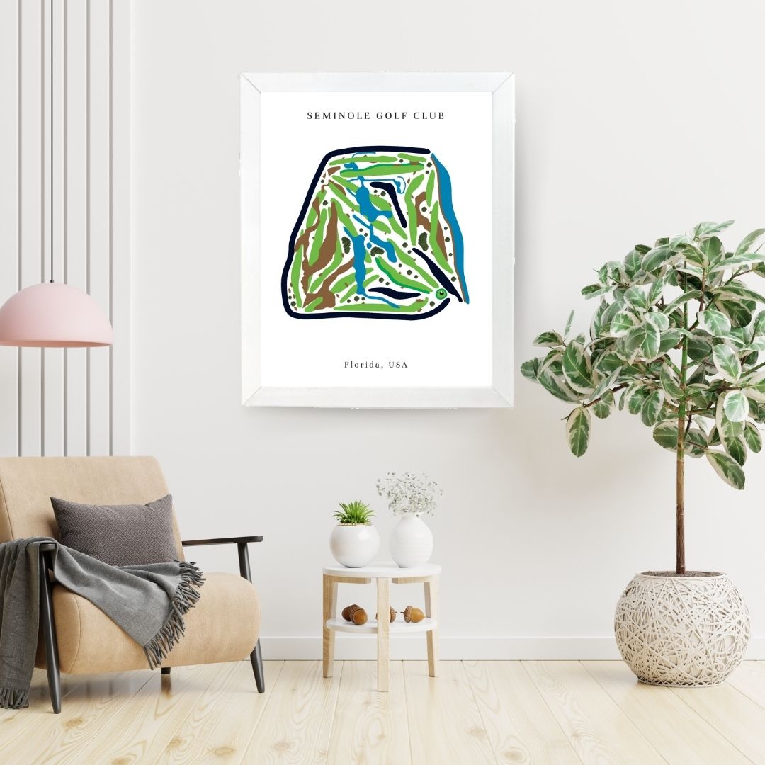 Seminole Golf Club Golf Course Prints, Florida, Golf Map Artwork