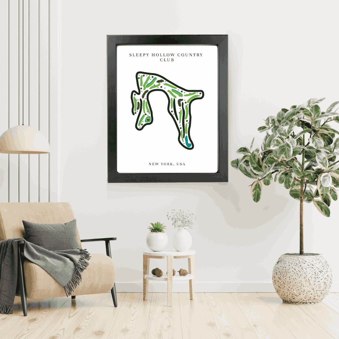 Sleepy Hollow Country Club Golf Course Print, New York, Golf Map artworks