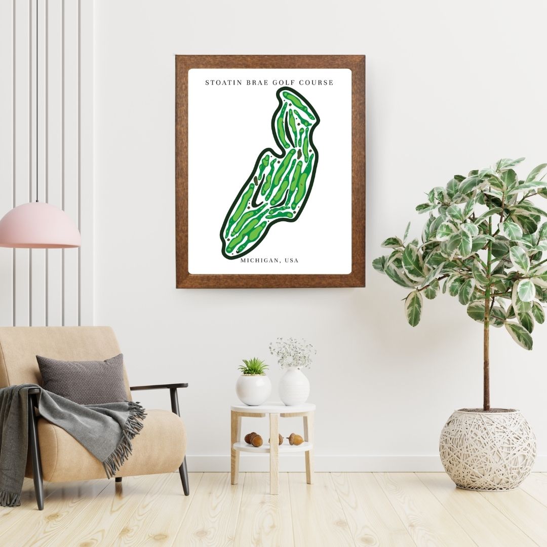 Stoatin Brae Golf Course Prints, Michigan, Golf Map Artwork