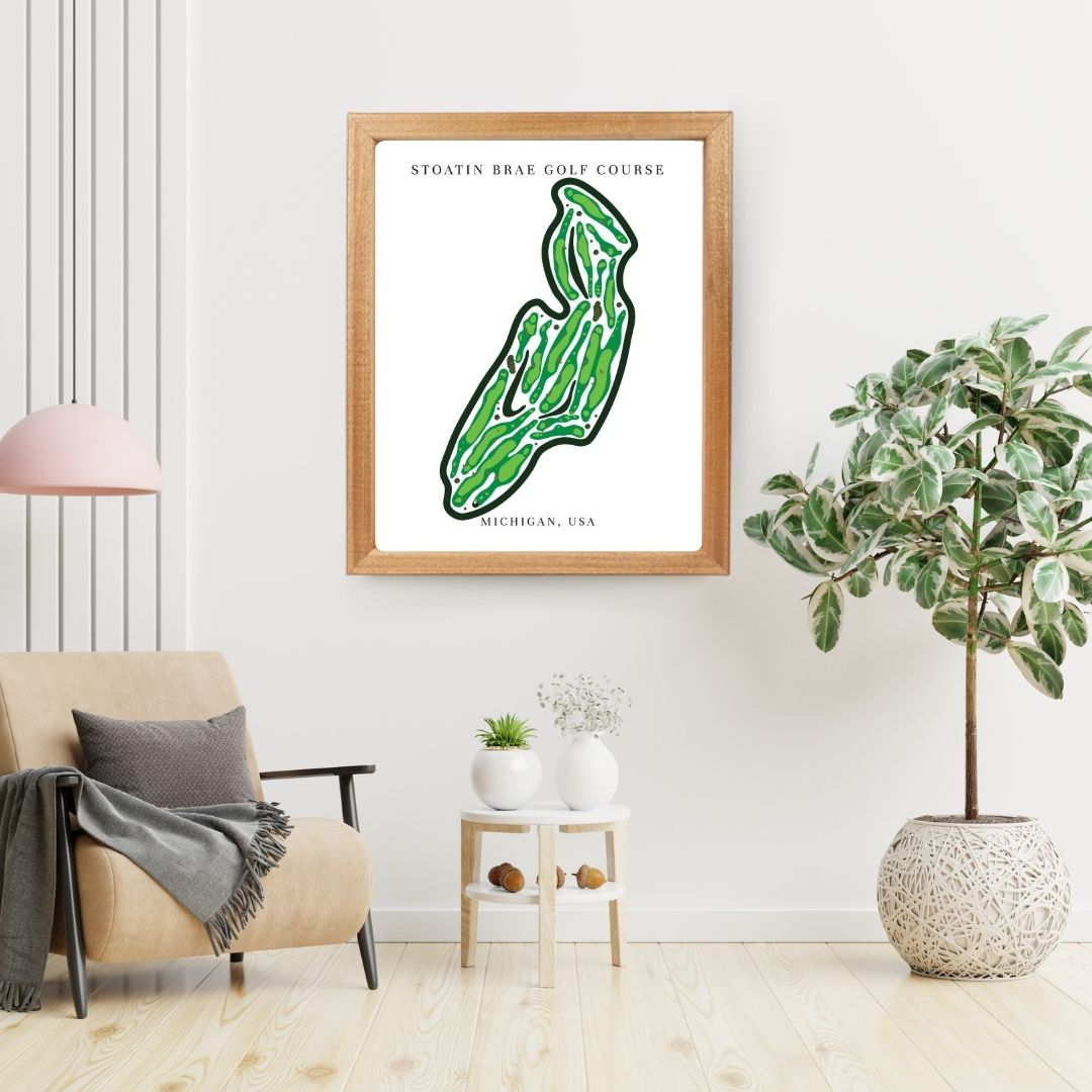 Stoatin Brae Golf Course Prints, Michigan, Golf Map Artwork