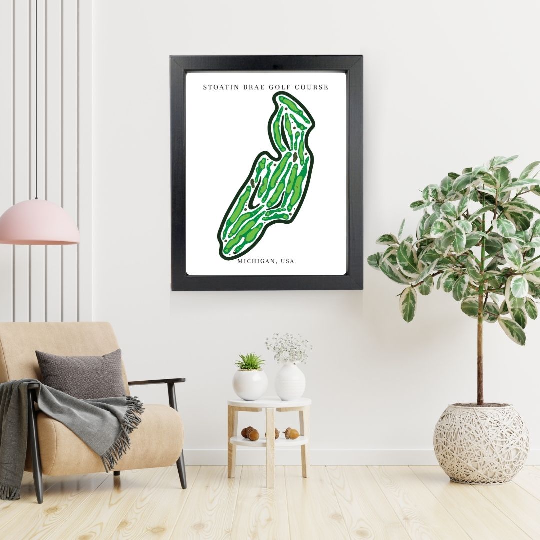 Stoatin Brae Golf Course Prints, Michigan, Golf Map Artwork