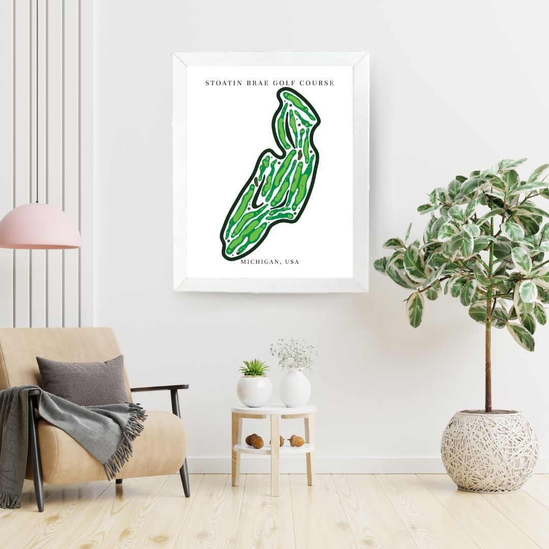 Stoatin Brae Golf Course Prints, Michigan, Golf Map Artwork