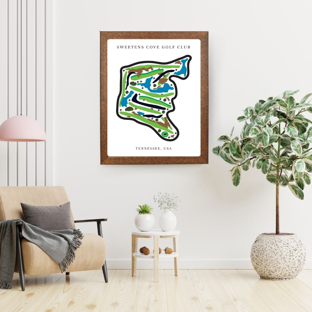 Sweetens Cove Golf Club Golf Course Prints, Tennessee, Golf Map Artwork