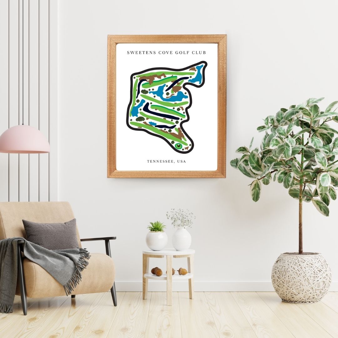 Sweetens Cove Golf Club Golf Course Prints, Tennessee, Golf Map Artwork