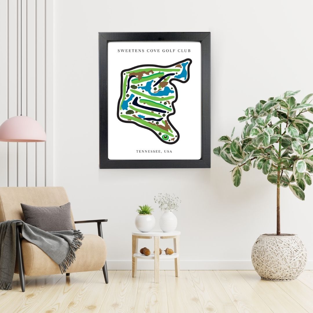 Sweetens Cove Golf Club Golf Course Prints, Tennessee, Golf Map Artwork