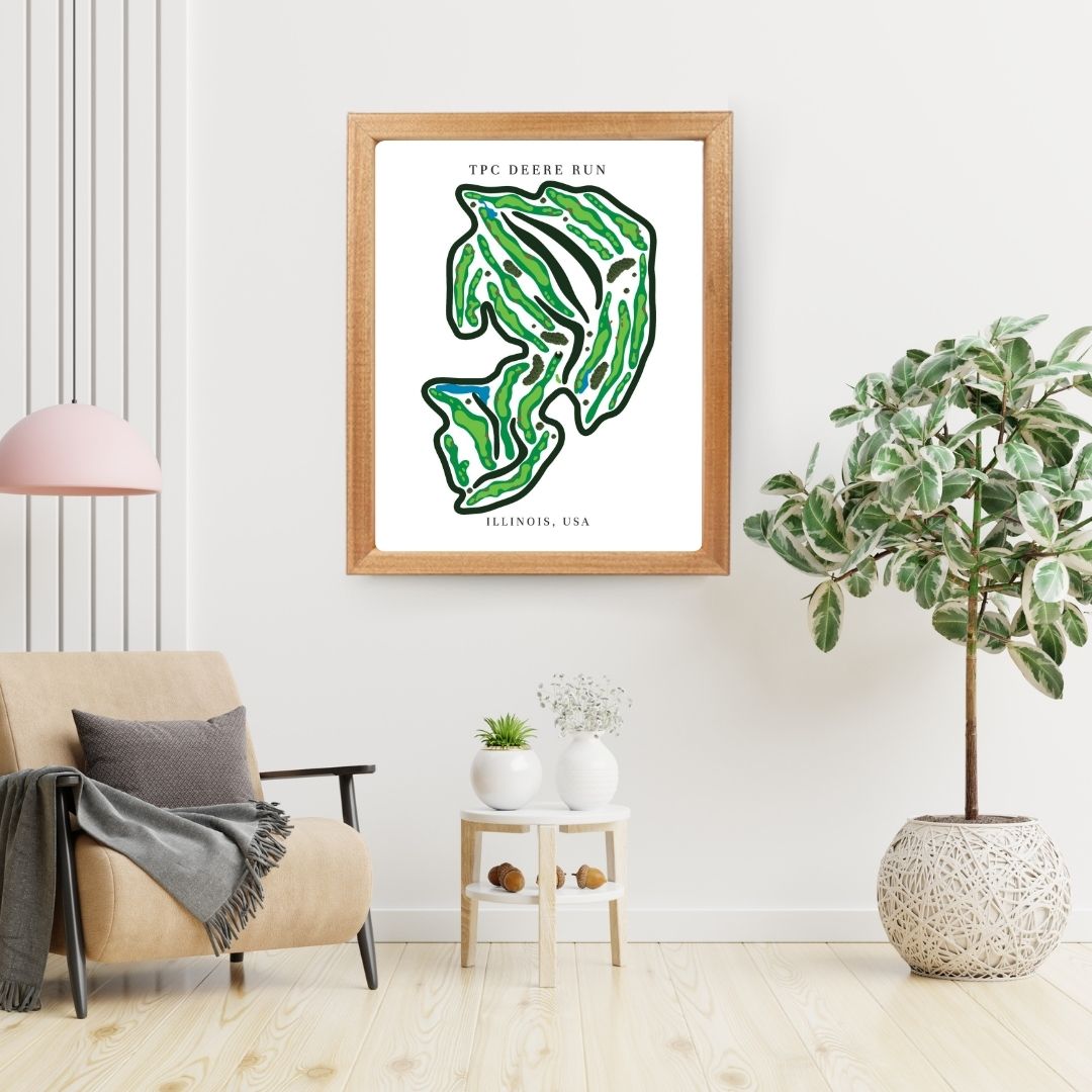 TPC Deere Run Golf Course Prints, Illinois, Golf Map Artwork