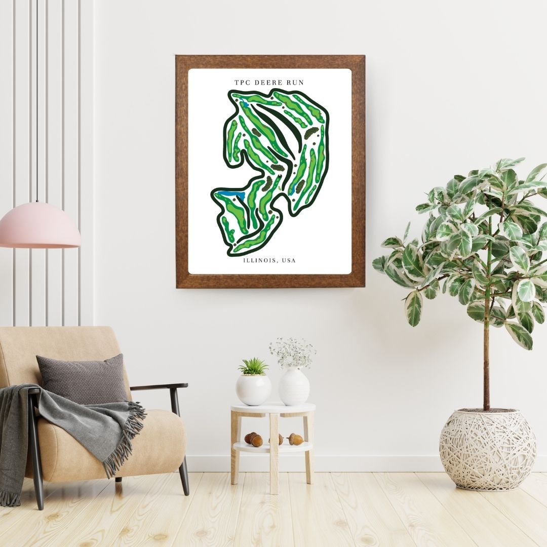 TPC Deere Run Golf Course Prints, Illinois, Golf Map Artwork