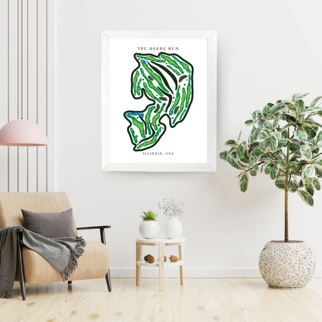 TPC Deere Run Golf Course Prints, Illinois, Golf Map Artwork