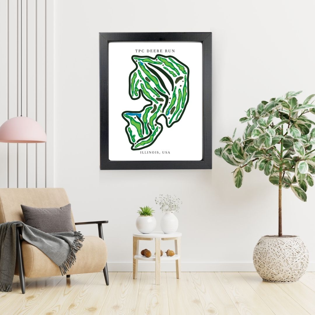 TPC Deere Run Golf Course Prints, Illinois, Golf Map Artwork