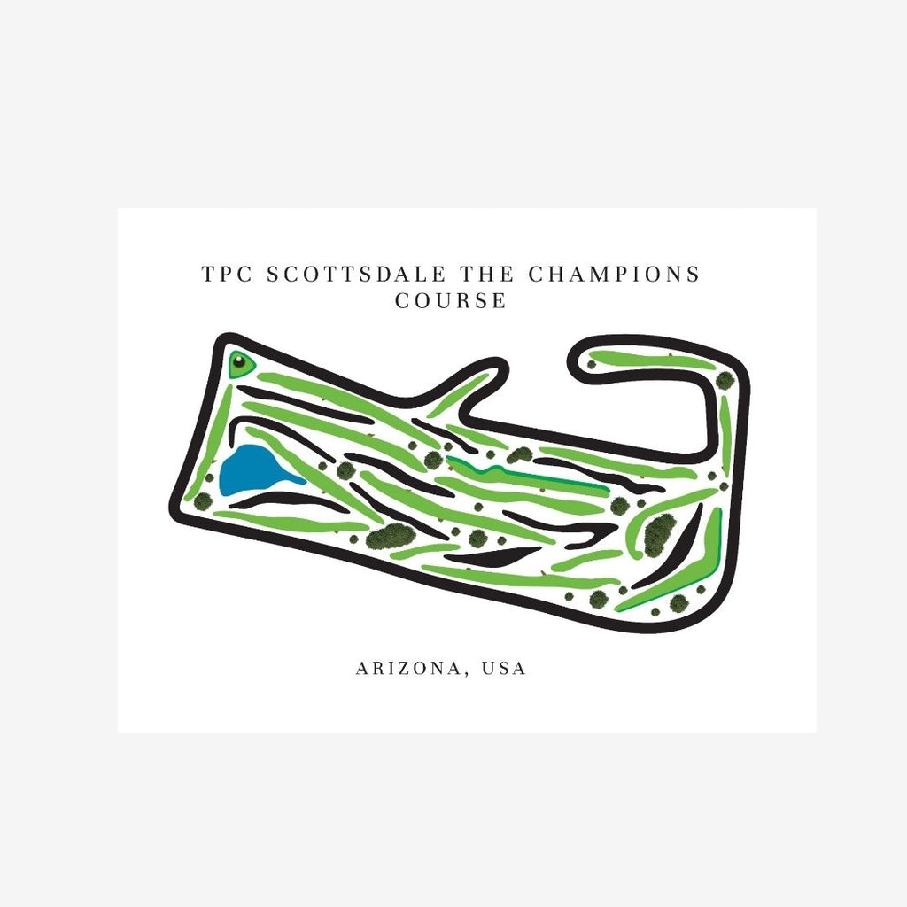 TPC Scottsdale The Champions Course Golf Course Prints, Arizona, Golf Map Artwork