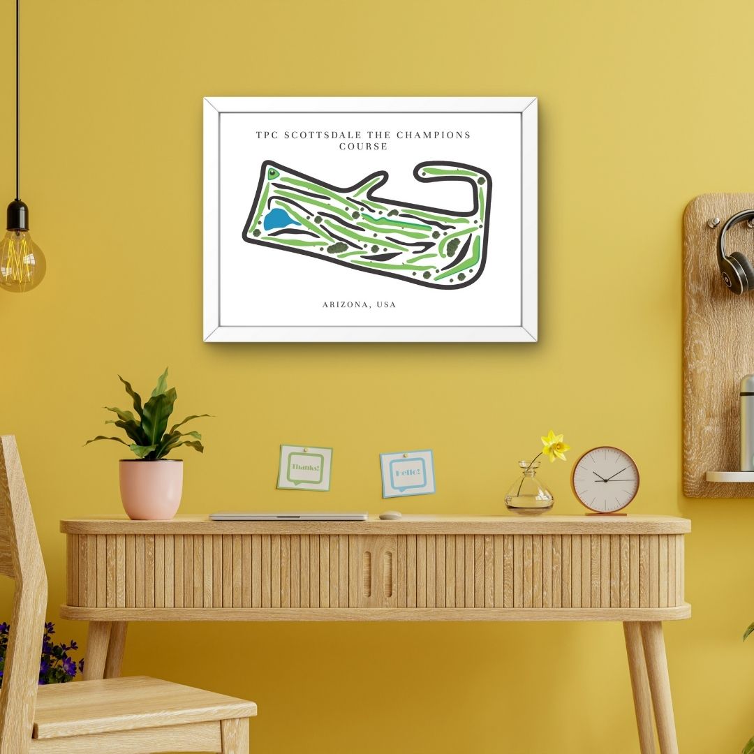 TPC Scottsdale The Champions Course Golf Course Prints, Arizona, Golf Map Artwork