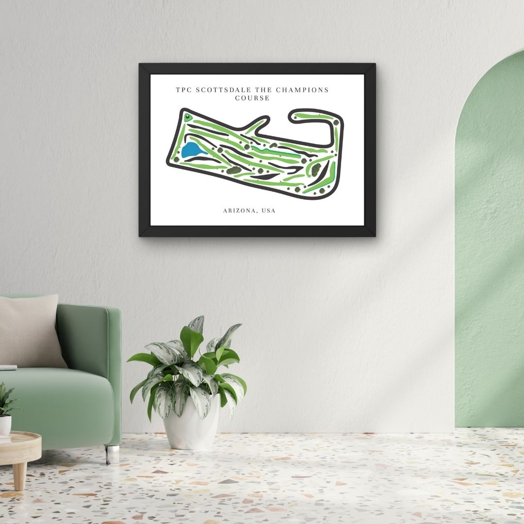 TPC Scottsdale The Champions Course Golf Course Prints, Arizona, Golf Map Artwork