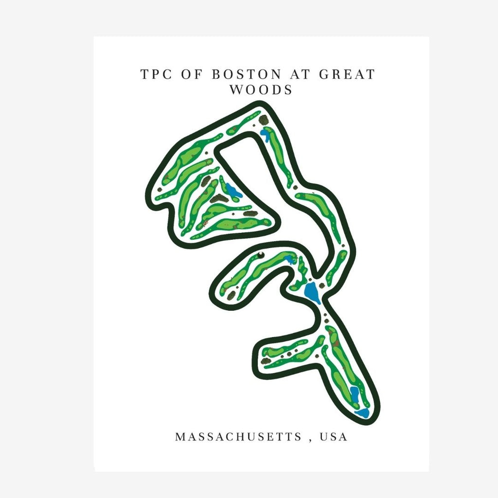 TPC of Boston at Great Woods Golf Course Prints, Massachusetts, Golf Map Artwork