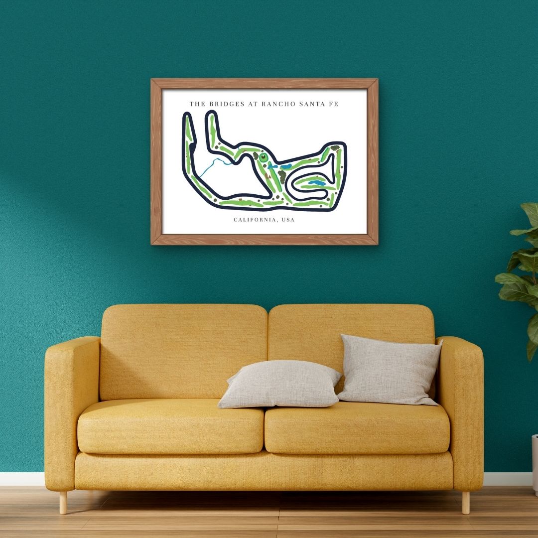 The Bridges at Rancho Santa Fe Golf Course Prints, California, Golf Map Artwork