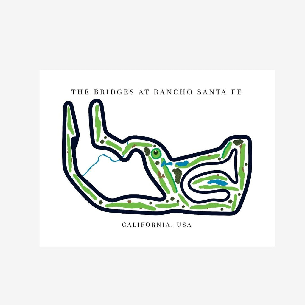 The Bridges at Rancho Santa Fe Golf Course Prints, California, Golf Map Artwork