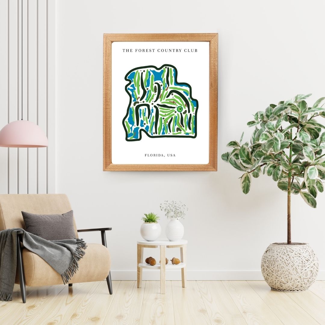 The Forest Country Club Golf Course Prints, Florida, Golf Map Artwork